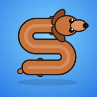 Ícone do app: o salsicha em S num fundo azul-céu